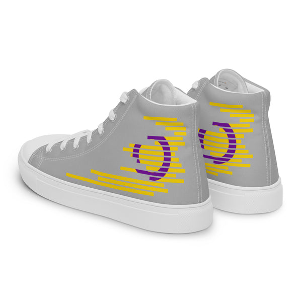 Modern Intersex Pride Colors Gray High Top Shoes - Men Sizes