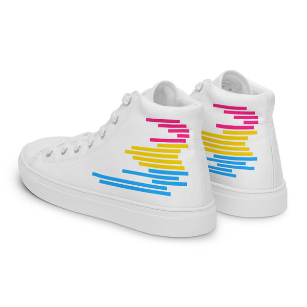Modern Pansexual Pride Colors White High Top Shoes - Men Sizes