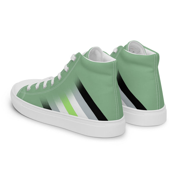 Agender Pride Colors Modern Green High Top Shoes - Men Sizes