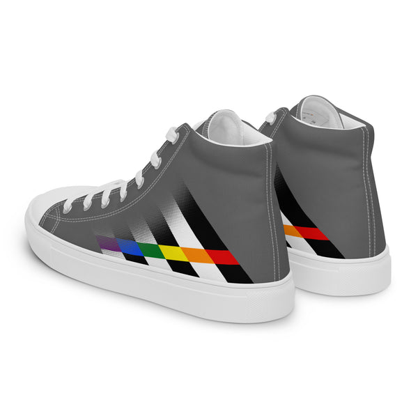 Ally Pride Colors Modern Gray High Top Shoes - Men Sizes