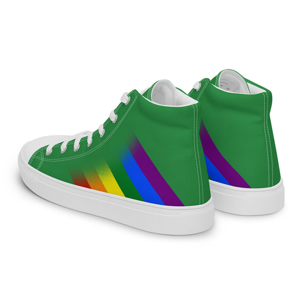 Gay Pride Colors Modern Green High Top Shoes - Men Sizes
