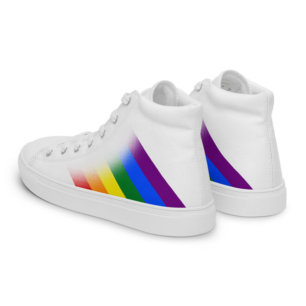 Gay Pride Colors Modern White High Top Shoes - Men Sizes