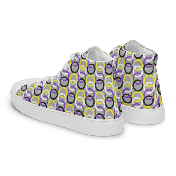 Non-Binary Pride Classic Gray High Top Shoes