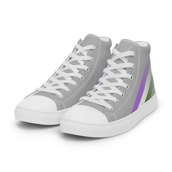 Genderqueer Pride Colors Original Gray High Top Shoes - Men Sizes