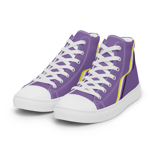 Original Non-Binary Pride Colors Purple High Top Shoes - Men Sizes
