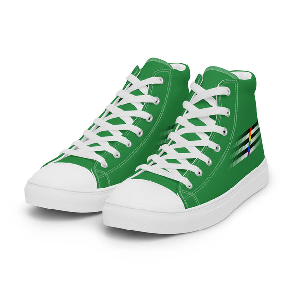 Casual Ally Pride Colors Green High Top Shoes - Men Sizes