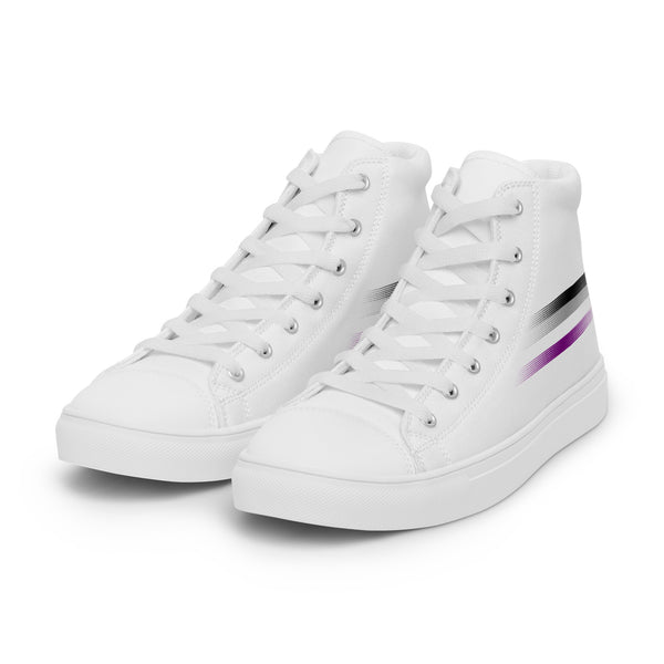 Casual Asexual Pride Colors White High Top Shoes - Men Sizes
