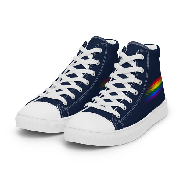 Casual Gay Pride Colors Navy High Top Shoes - Men Sizes