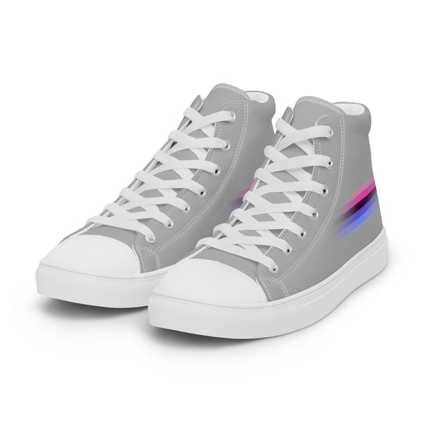 Casual Omnisexual Pride Colors Gray High Top Shoes - Men Sizes