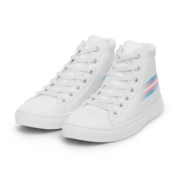 Casual Transgender Pride Colors White High Top Shoes - Men Sizes