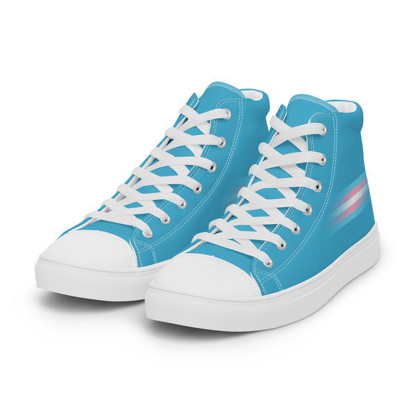 Casual Transgender Pride Colors Blue High Top Shoes - Men Sizes
