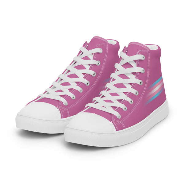 Casual Transgender Pride Colors Pink High Top Shoes - Men Sizes