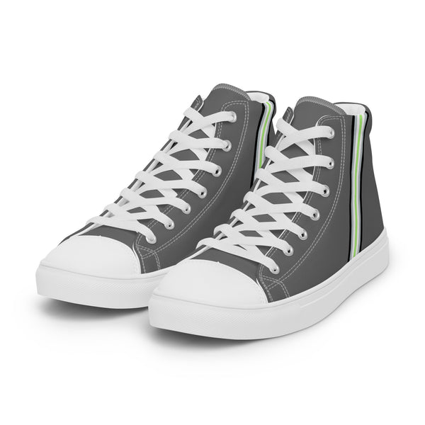 Classic Agender Pride Colors Gray High Top Shoes - Men Sizes