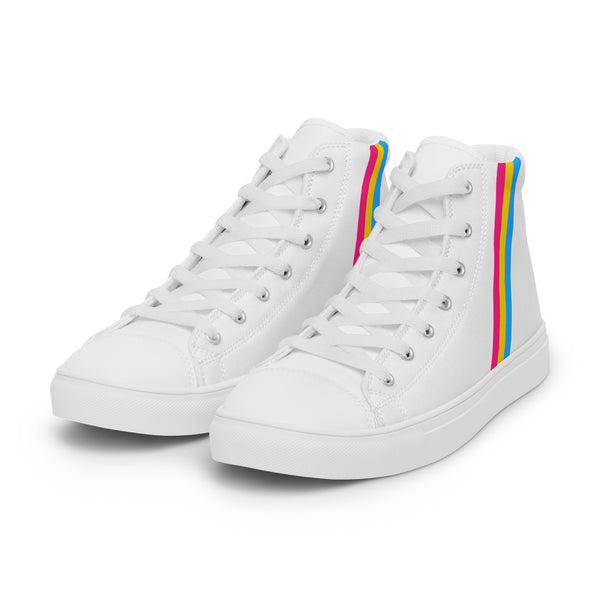 Classic Pansexual Pride Colors White High Top Shoes - Men Sizes