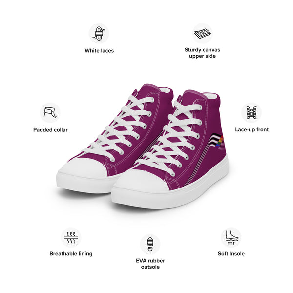 Trendy Ally Pride Colors Purple High Top Shoes - Men Sizes