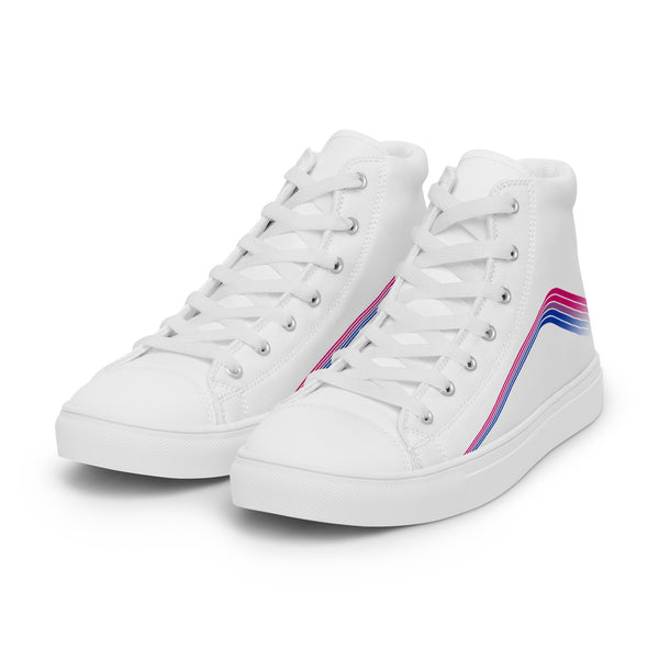 Trendy Bisexual Pride Colors White High Top Shoes - Men Sizes