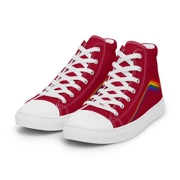 Trendy Gay Pride Colors Red High Top Shoes - Men Sizes
