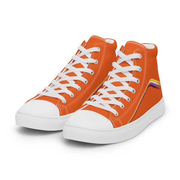 Trendy Non-Binary Pride Colors Orange High Top Shoes - Men Sizes