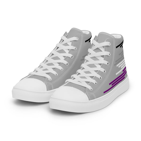 Modern Asexual Pride Colors Gray High Top Shoes - Men Sizes