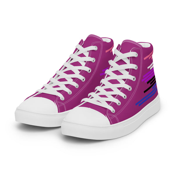 Modern Genderfluid Pride Colors Violet High Top Shoes - Men Sizes