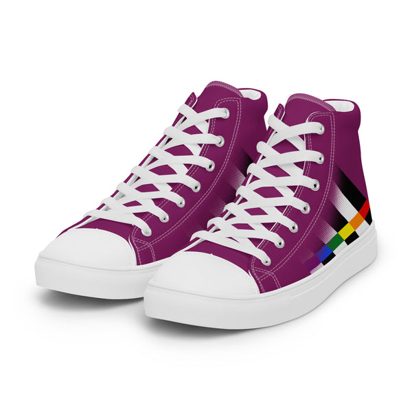 Ally Pride Colors Modern Purple High Top Shoes - Men Sizes
