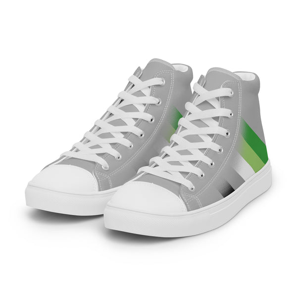 Aromantic Pride Colors Modern Gray High Top Shoes - Men Sizes