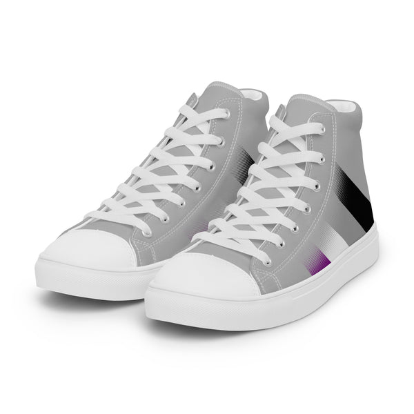 Asexual Pride Colors Modern Gray High Top Shoes - Men Sizes