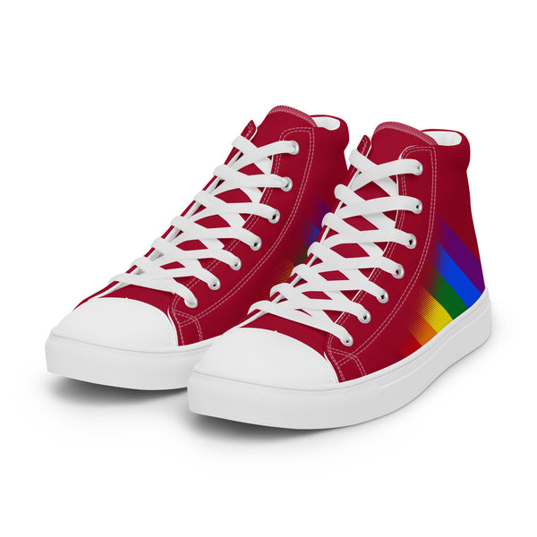 Gay Pride Colors Modern Red High Top Shoes - Men Sizes