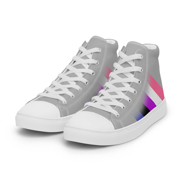 Genderfluid Pride Colors Modern Gray High Top Shoes - Men Sizes