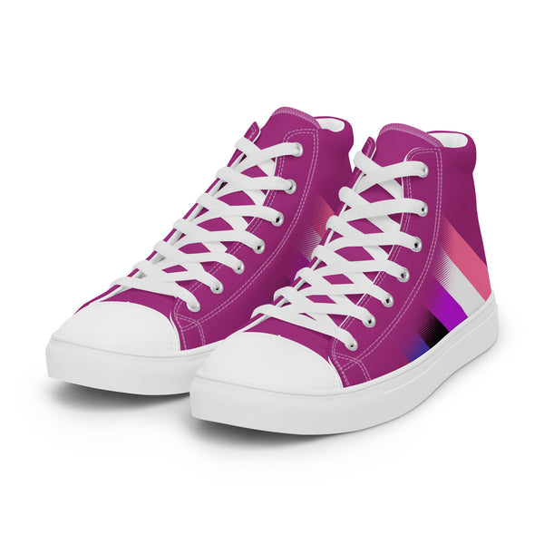 Genderfluid Pride Colors Modern Violet High Top Shoes - Men Sizes