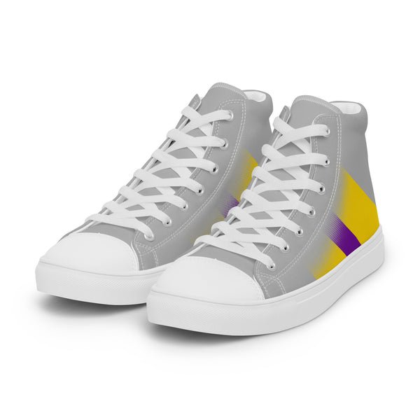 Intersex Pride Colors Modern Gray High Top Shoes - Men Sizes