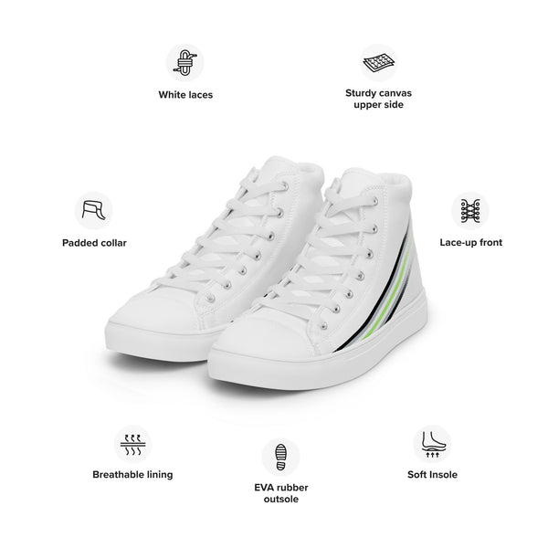 Agender Pride Modern High Top White Shoes