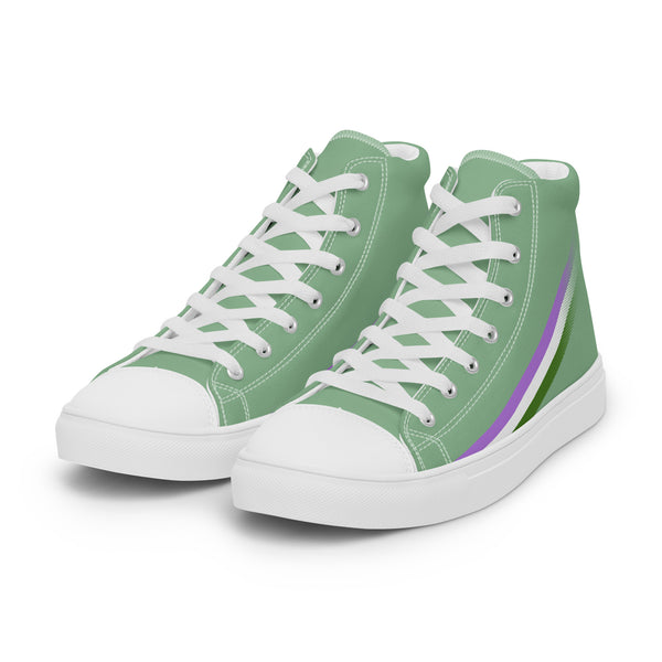 Genderqueer Pride Modern High Top Green Shoes