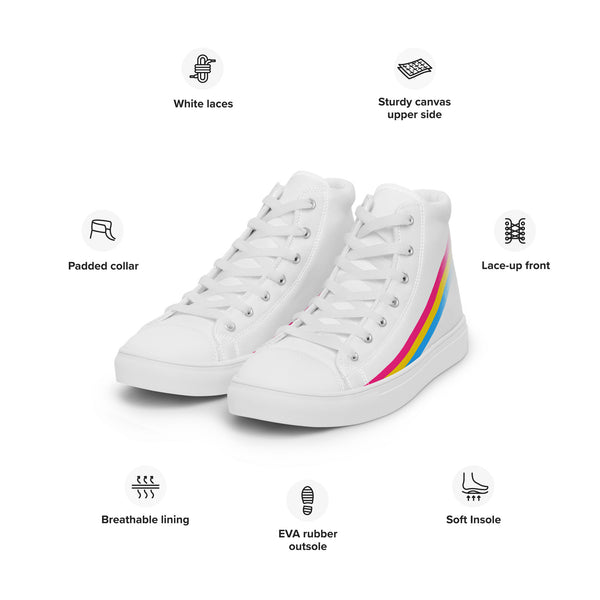 Pansexual Pride Modern High Top White Shoes