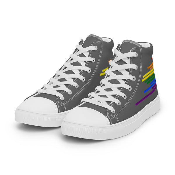 Modern Gay Pride Colors Gray High Top Shoes