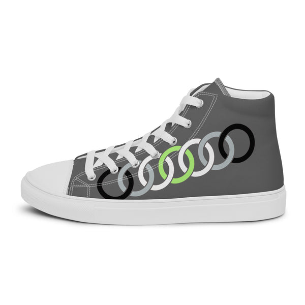 Simple Agender Pride Gray High Top Shoes