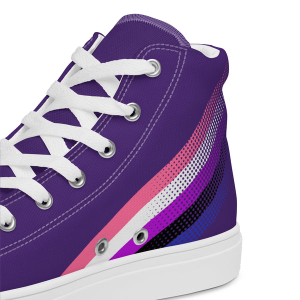 Genderfluid Pride Colors Original Purple High Top Shoes - Men Sizes