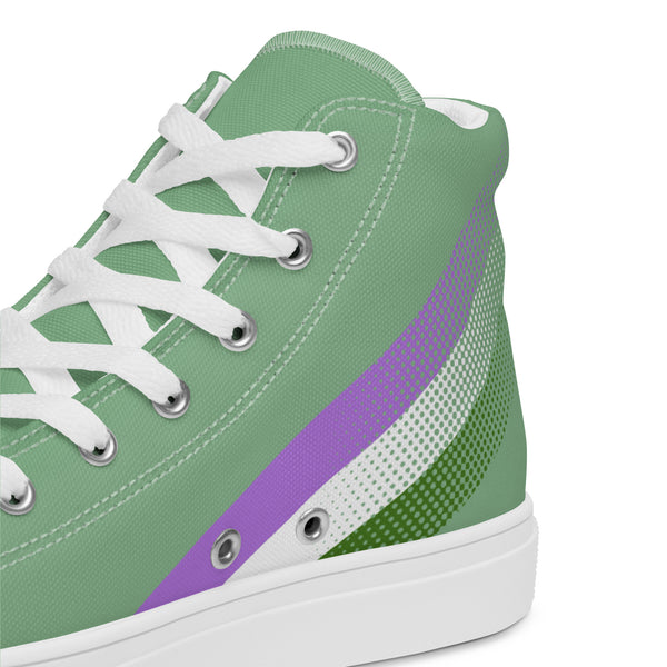 Genderqueer Pride Colors Original Green High Top Shoes - Men Sizes