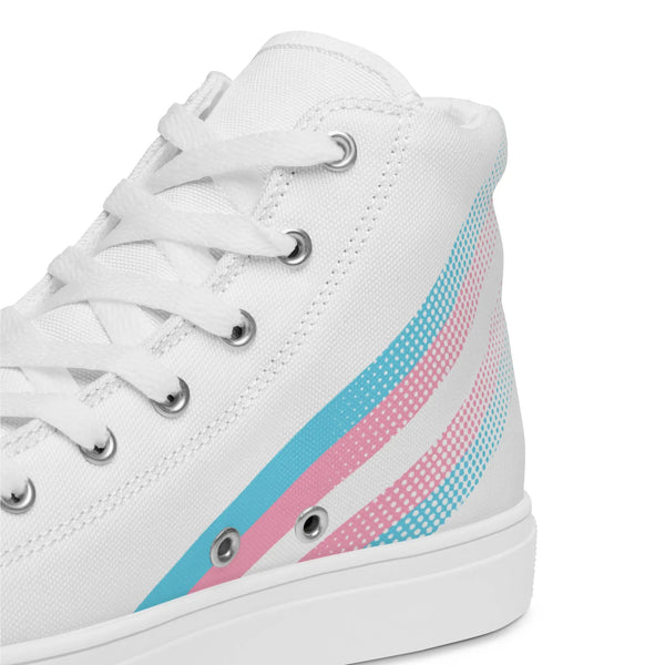 White Canvas Trans Flag Shoes with High Top Design – PRIDE 7®