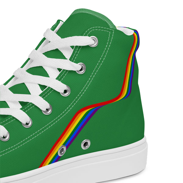 Original Gay Pride Colors Green High Top Shoes - Men Sizes