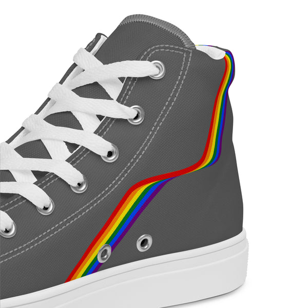 Original Gay Pride Colors Gray High Top Shoes - Men Sizes