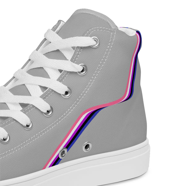 Original Genderfluid Pride Colors Gray High Top Shoes - Men Sizes