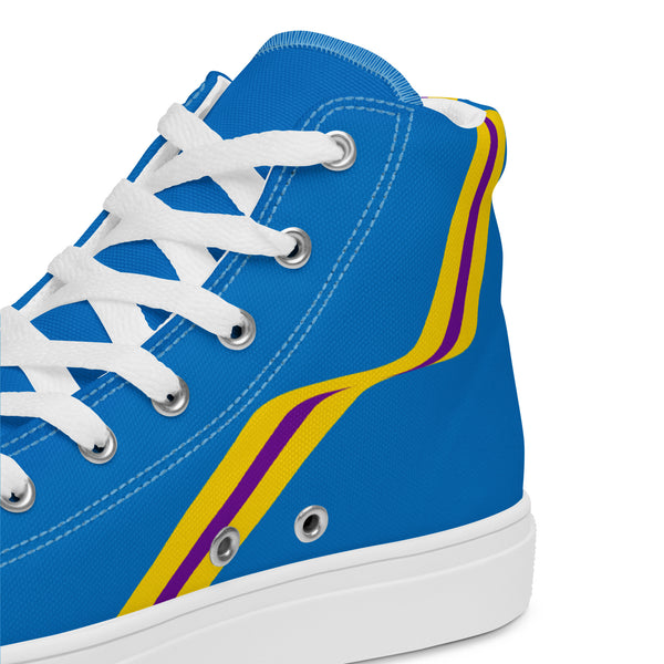 Original Intersex Pride Colors Blue High Top Shoes - Men Sizes