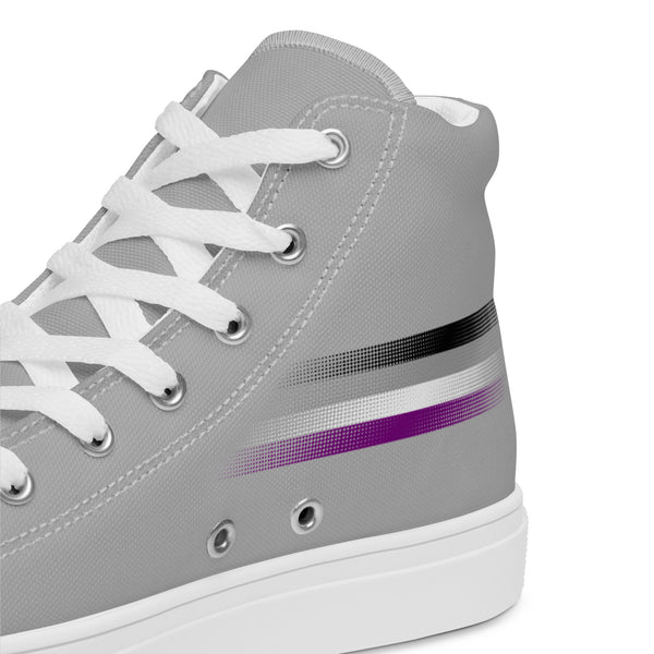Casual Asexual Pride Colors Gray High Top Shoes - Men Sizes