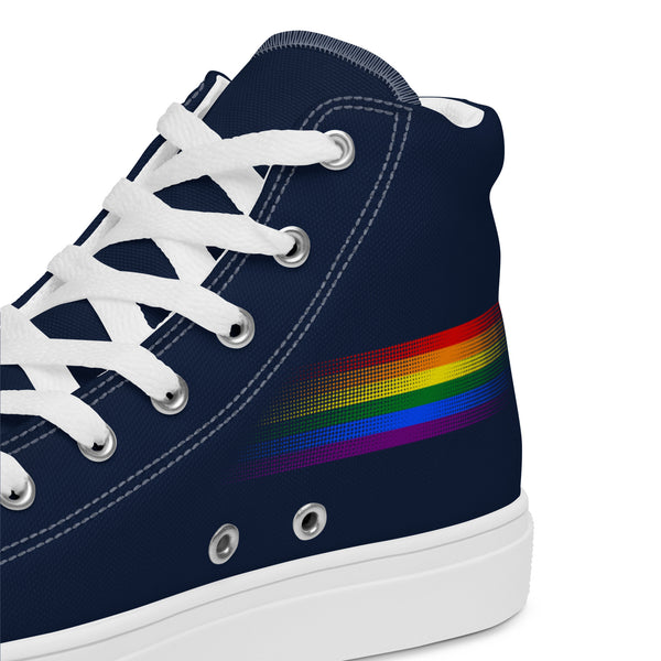 Casual Gay Pride Colors Navy High Top Shoes - Men Sizes