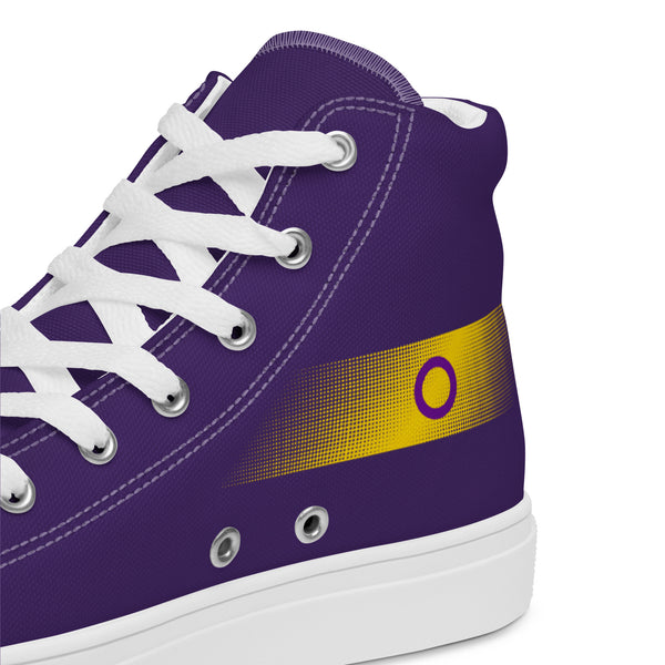 Casual Intersex Pride Colors Purple High Top Shoes - Men Sizes