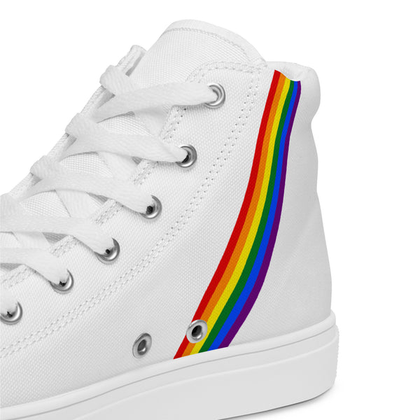 Classic Gay Pride Colors White High Top Shoes - Men Sizes