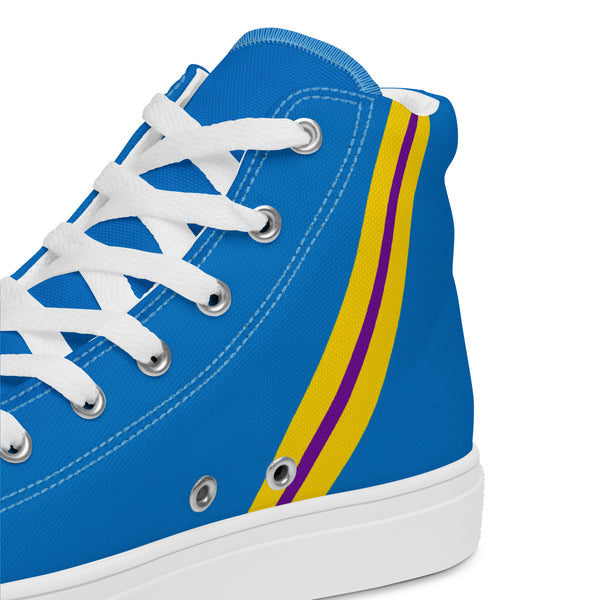 Classic Intersex Pride Colors Blue High Top Shoes - Men Sizes