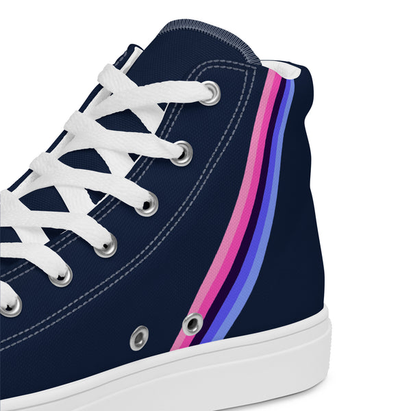 Classic Omnisexual Pride Colors Navy High Top Shoes - Men Sizes