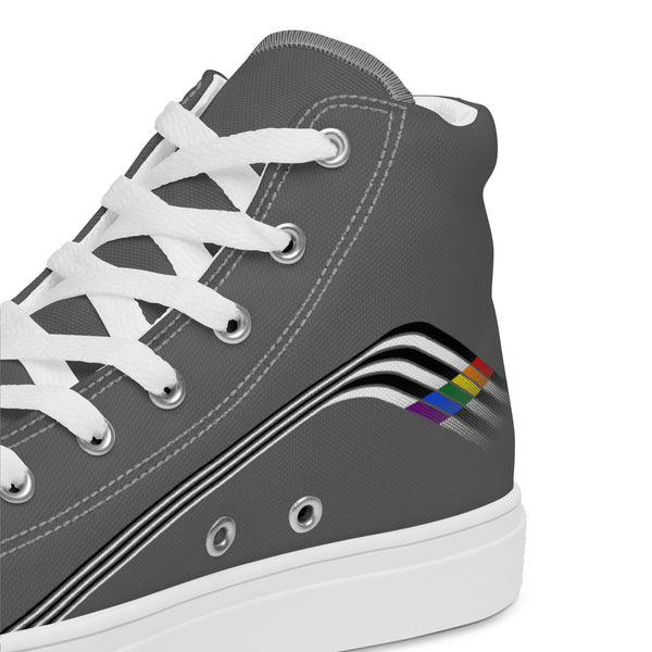 Trendy Ally Pride Colors Gray High Top Shoes - Men Sizes